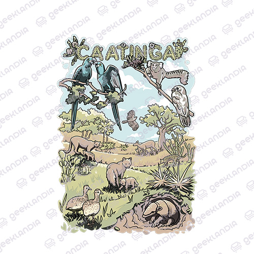 Estampa DTF Têxtil Cenario Caatinga