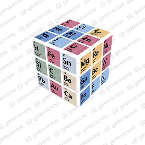 Estampa DTF Têxtil Cubo Periodico