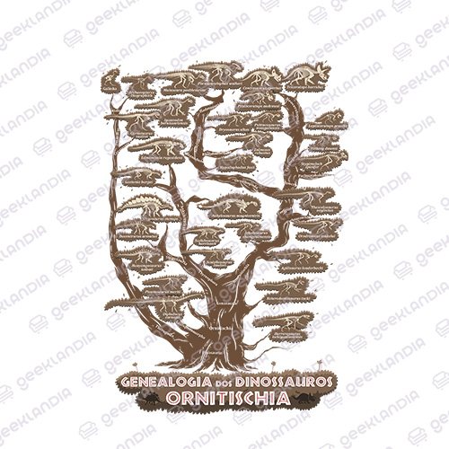 Estampa DTF Têxtil Genealogia dos Dinossauros Ornitischia