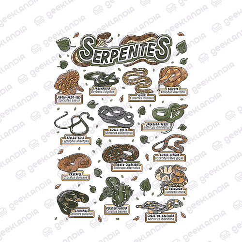 Estampa DTF Têxtil Serpentes