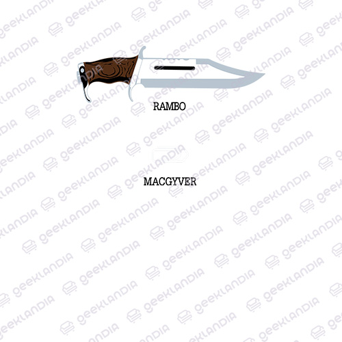 Estampa DTF UV Rambo Vs Mcgyver