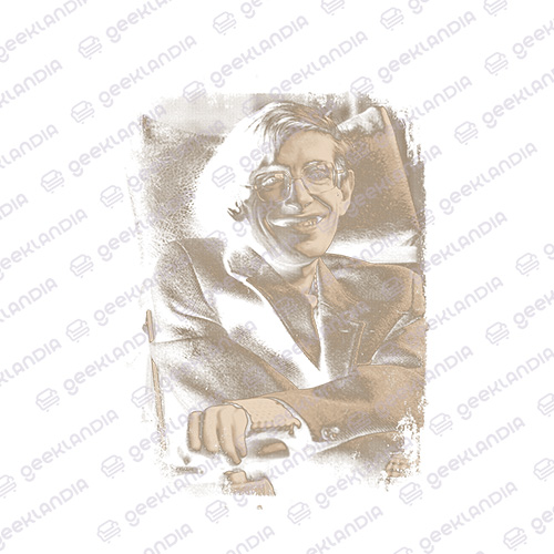 Estampa DTF UV Stephen Hawking Sepia