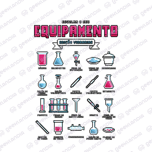 Estampa DTF UV Vidrarias 8 Bits